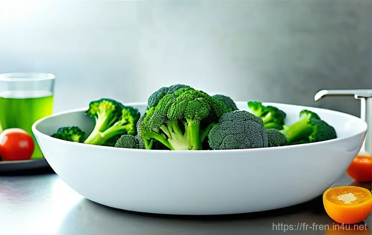 프랑스어 프랑스 음식 용어 - **Prompt 1: Blanching Vegetables for Vibrant Freshness**
    "A close-up shot in a modern, well-lit ...